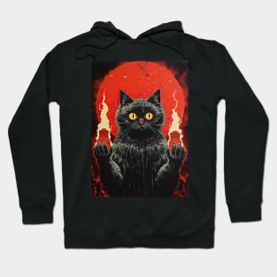 Unholy black cat doing black Magic Hoodie